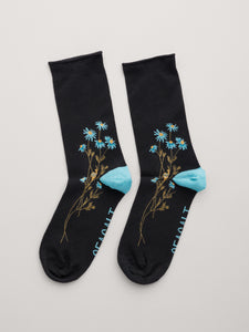 Sea Salt - Bamboo Arty Socks - Daisy Path Onyx