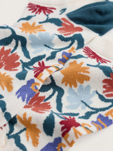 Load image into Gallery viewer, Sea Salt - Bamboo Arty Trainer Socks in Inked Flowers Multi

