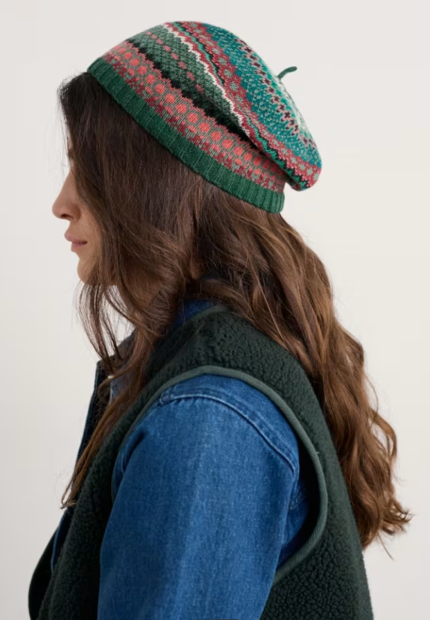 Sea Salt - Bramble Jelly Beret in Weaving Needle Dark Forage