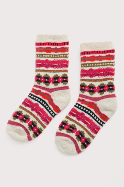 Sea Salt - Cabin Socks in Scillia Aran Multi