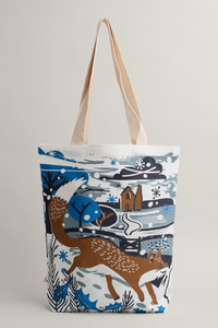 Sea Salt - Canvas Shopper - Fox in the Snow Reflection