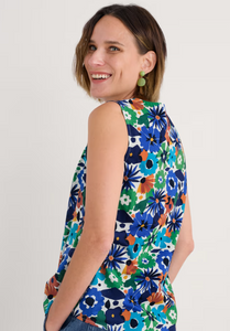 Sea Salt - Cobbs Well Top in Screenprint Floral Chalk
