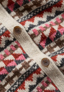 Sea Salt - Dawson Pick Vest Fairisle in Zig Zag Geo Aran Red Sail