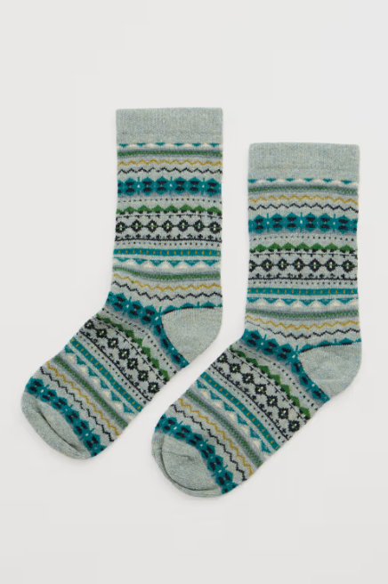 Sea Salt - Fair Isle Socks in Nerine Speedwell