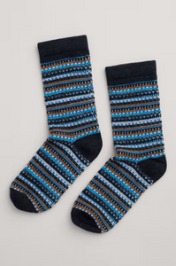 Sea Salt - Fair Isle Socks - Sea Glass Shallows Mix