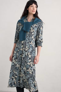 Sea Salt - Foxtrot Dress - Inked Foliage Dusky Jade