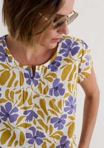 Sea Salt - Garden Gate Top in Leafy Floral Chalk Pear