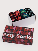 Load image into Gallery viewer, Sea Salt - Gift Box of 4 Geometric Arty Socks in Printmaker Mix

