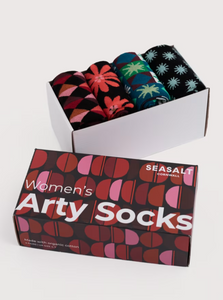 Sea Salt - Gift Box of 4 Geometric Arty Socks in Printmaker Mix