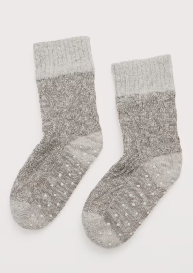 Sea Salt - House Socks in Aran Twist
