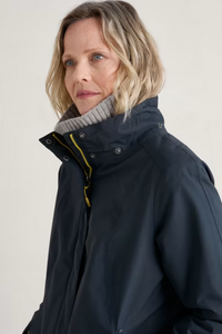 Sea Salt - Janelle Waterproof Coat - Squid Ink