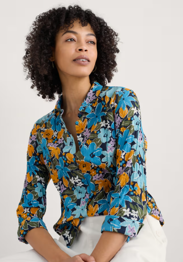 Sea Salt - Larissa Shirt in Citrus Floral Poseidon