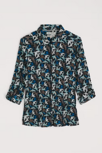 Sea Salt - Larissa Shirt in Swooping Birds Onyx