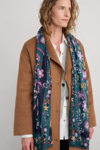 Sea Salt - May Garland Scarf - Bloom Border Dusky Jade