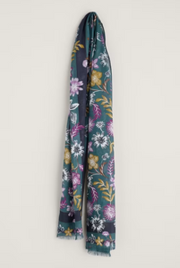 Sea Salt - May Garland Scarf - Bloom Border Dusky Jade