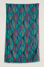 Load image into Gallery viewer, Sea Salt - May Garland Scarf - Festive Ribbons Dark Jade
