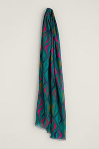 Sea Salt - May Garland Scarf - Festive Ribbons Dark Jade