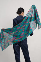 Load image into Gallery viewer, Sea Salt - May Garland Scarf - Festive Ribbons Dark Jade
