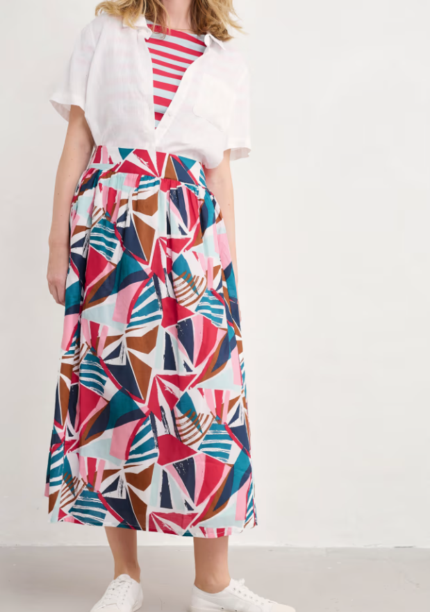Sea Salt - Mevagissey Skirt in Spinnaker Sails Chalk