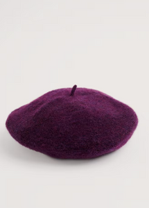 Sea Salt - Needle Tip Beret in Grape