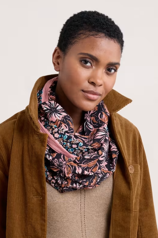 Sea Salt - New Everyday Circle Scarf - Mallow Bloom Border Pink Grass