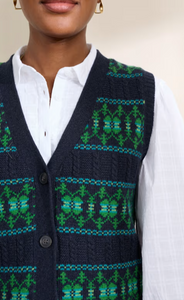 Sea Salt - Partridge Waistcoat Vest - Porcelain Maritime Hedgerow