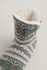 Sea Salt - Snooze Slipper Booties - Goldfinch Dusky Jade Multi