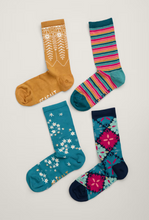 Load image into Gallery viewer, Sea Salt - Sparkly Sailor Socks Box of 4 - Coppertips Mix
