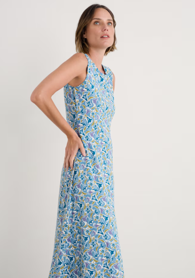 Sea Salt - Sweet Violet Dress in Paper Bellflower Sea Blue