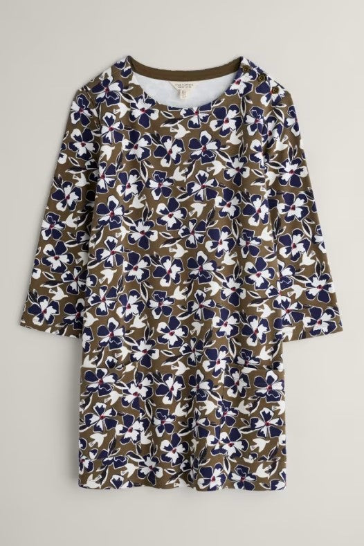 Sea Salt - Tall Waves Tunic in Bird Flower Dark Seagrass