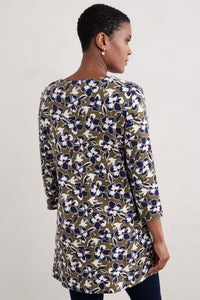 Sea Salt - Tall Waves Tunic in Bird Flower Dark Seagrass