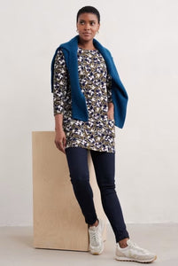 Sea Salt - Tall Waves Tunic in Bird Flower Dark Seagrass