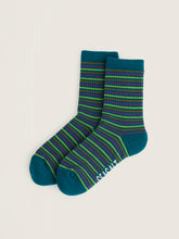 Load image into Gallery viewer, Sea Salt - Cushioned Crew Socks in Woad Dune Grass Multi
