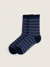 Load image into Gallery viewer, Sea Salt - Cushioned Crew Socks in Woad Maritime
