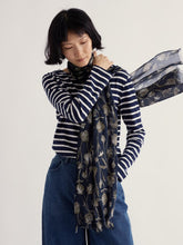 Load image into Gallery viewer, Sea Salt - Pentillie Scarf in Lino Seedpods Maritime
