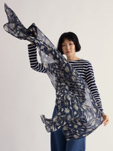 Load image into Gallery viewer, Sea Salt - Pentillie Scarf in Lino Seedpods Maritime
