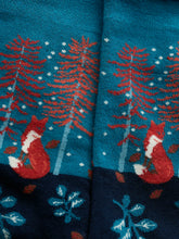 Load image into Gallery viewer, Sea Salt - Snowy Scenes Socks in Birch Forest Fox Maritime
