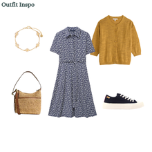 Load image into Gallery viewer, Crew Clothing - Emma Short Sleeve Jersey Dress in Navy Spot
