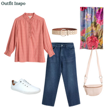 Load image into Gallery viewer, Sea Salt - Feather Star Top in Dusty Rose
