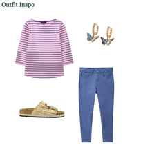 Load image into Gallery viewer, Crew Clothing - Essential Breton in Blue/Pink
