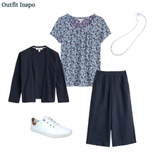 Load image into Gallery viewer, Sea Salt - Appletree T-Shirt in Paper Bellflower Bilberry
