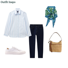 Load image into Gallery viewer, Crew Clothing - Relaxed Fit Poplin Shirt in Blue/White
