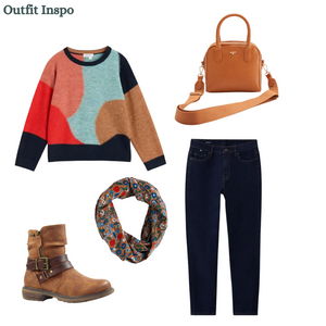 White Stuff - Freya Abstract Jumper in Navy Multi