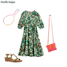 Load image into Gallery viewer, White Stuff - Lucy Midi Dress in Green Print
