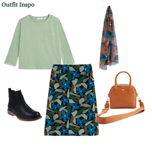 Sea Salt - Forest View Skirt in Zennor Flower Onyx