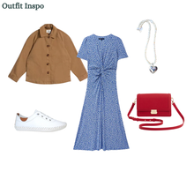 Load image into Gallery viewer, Crew Clothing - Flora Short Sleeve Jersey Dress in Daisy Blue
