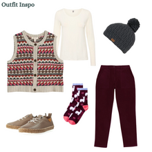 Load image into Gallery viewer, Sea Salt - Dawson Pick Vest Fairisle in Zig Zag Geo Aran Red Sail
