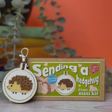 Load image into Gallery viewer, The Crafty Kit Company - Sending A Hedgehug - Mini Matchbox Cross Stitch Kit
