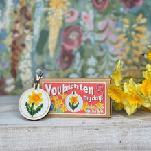 Load image into Gallery viewer, The Crafty Kit Company - You Brighten My Day! - Mini Matchbox Cross Stitch Kit
