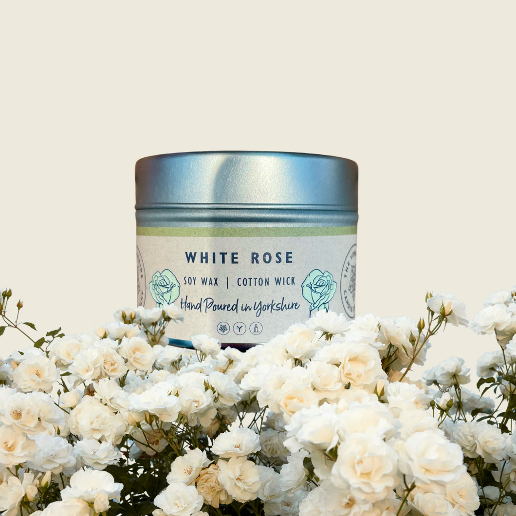 The Yorkshire Candle Company - Small Tin Candle - White Rose